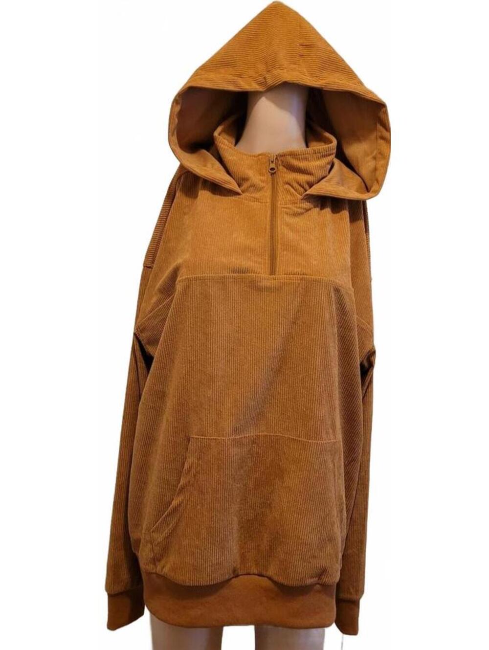 GINGTTO Premium Menswear Corduroy Hooded Shirt Jacket Size L
